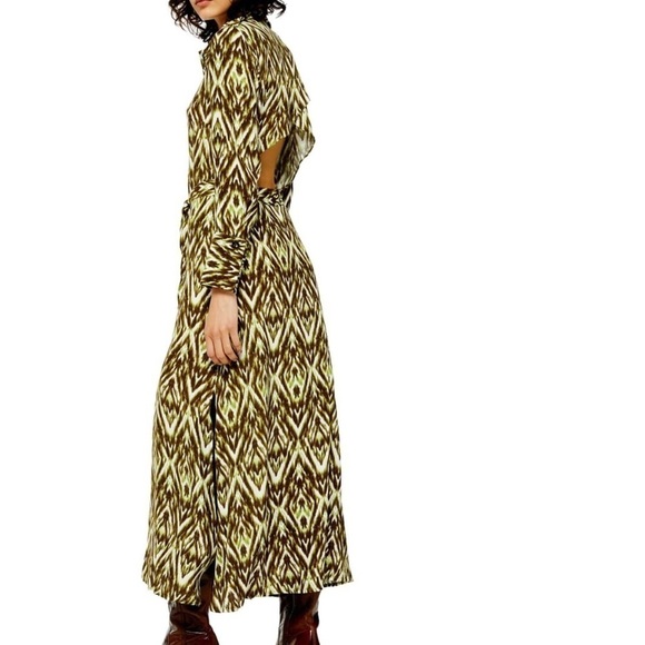 TOPSHOP opened back zigzag maxi dress women's size 4 NWT - Picture 6 of 10